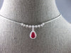 .78CT DIAMOND & AAA RUBY 14KT WHITE GOLD PEAR SHAPE & ROUND HALO LOVE NECKLACE