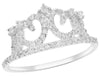 ESTATE .35CT DIAMOND 14KT WHITE GOLD 3D CLASSIC DOUBLE HEART CROWN FUN LOVE RING