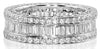 WIDE 2.60CT DIAMOND 18K WHITE GOLD 3D ROUND & BAGUETTE ETERNITY ANNIVERSARY RING