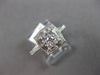 .59CT DIAMOND 14KT WHITE GOLD ROUND & BAGUETTE CLUSTER SQUARE FILIGREE LOVE RING