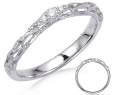 ESTATE .06CT DIAMOND 14KT WHITE GOLD 3 STONE OPEN FILIGREE ANNIVERSARY LOVE RING