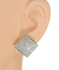 2.7CT DIAMOND 18KT WHITE GOLD 3D ROUND PAVE GEOMETRICAL SQUARE CLIP ON EARRINGS
