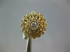 ESTATE WIDE .75CT DIAMOND 14KT YELLOW GOLD 3D FLOWER FILIGREE MILGRAIN FUN RING