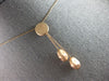 .16CT DIAMOND 14K ROSE GOLD 3D ROUND CLUSTER NUGGET LARIAT FUN FLOATING NECKLACE