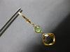 LARGE 7.80CT AAA CITRINE & AAA PERIDOT 14K YELLOW GOLD LEVERBACK EARRINGS #27904