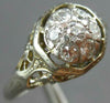 ANTIQUE ART DECO .21CT DIAMOND 18KT WHITE GOLD 3D FLOWER ENGAGEMENT RING #27342