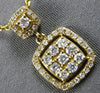 ESTATE .37CT DIAMOND 14KT YELLOW GOLD CLUSTER SQUARE HALO FUN FLOATING PENDANT
