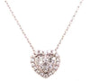 .20CT DIAMOND 18KT WHITE GOLD ROUND & BAGUETTE CLUSTER HEART FLOATING PENDANT