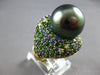 5.68CT DIAMOND & AAA MULTI COLOR GEM & AAA TAHITIAN PEARL 18KT YELLOW GOLD RING