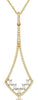 .37CT DIAMOND 14KT YELLOW GOLD ROUND & BAGUETTE TRIANGULAR TEAR DROP FUN PENDANT