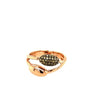 ESTATE .29CT CHOCOLATE FANCY DIAMOND 18KT ROSE GOLD 3D DOUBLE OVAL FUN RING
