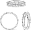 .22CT DIAMOND 14KT WHITE GOLD 3D ROUND BY THE YARD DOUBLE BAND ROPE FUN RING