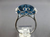 EXTRA LARGE 18.06CT DIAMOND & AAA BLUE TOPAZ 14K WHITE GOLD SQUARE CABOCHON RING