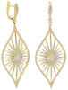 LARGE 2.27CT DIAMOND 14K YELLOW GOLD SUNBURST CLASSIC TEAR DROP HANGING EARRINGS