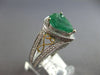 3.08CT DIAMOND & AAA EMERALD 18KT 2 TONE GOLD PEAR SHAPE & ROUND ENGAGEMENT RING