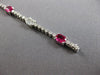 3.88CT DIAMOND & AAA RUBY 14KT WHITE GOLD OVAL ROUND & BAGUETTE TENNIS BRACELET