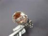 WIDE 2.65CT DIAMOND & AAA MORGANITE 18KT WHITE GOLD OVAL & ROUND ENGAGEMENT RING