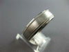 WIDE 14K WHITE GOLD 3D SOLID MATTE & SHINY MILGRAIN COMFORT FIT ANNIVERSARY RING