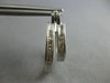 ESTATE 1.02CT DIAMOND 14KT WHITE GOLD 3D ROUND DOUBLE HOOP FUN HANGING EARRINGS
