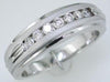 ESTATE .50CT DIAMOND 14KT WHITE GOLD ROUND 7 STONE CHANNEL MENS ANNIVERSARY RING