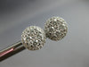 ESTATE .89CT DIAMOND 14KT WHITE GOLD 3D CLASSIC ROUND CLUSTER HALO STUD EARRINGS