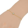 ESTATE .09CT DIAMOND 18KT 2 TONE GOLD 3D SOLITAIRE STAR ADJUSTABLE LOVE BRACELET