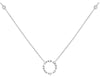 .28CT DIAMOND 14KT WHITE GOLD ROUND & BAGUETTE CIRCLE OF LIFE YARD LOVE NECKLACE