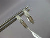 ESTATE .11CT DIAMOND 14KT WHITE GOLD ROUND FILIGREE HUGGIE HOOP HANGING EARRINGS