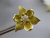 ANTIQUE LARGE .45CT DIAMOND 18KT YELLOW GOLD FLOWER CLIP ON FUN EARRINGS #28050