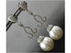 ESTATE LARGE 1.04CT DIAMOND & AAA SOUTH SEA PEARL 18KT WHITE GOLD 3D HANGING EARRINGS