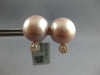 LARGE .18CT DIAMOND & AAA PINK SOUTH SEA PEARL 18KT ROSE GOLD HALO STUD EARRINGS