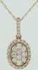 .48CT DIAMOND 14KT ROSE GOLD 3D ROUND CLUSTER OVAL HALO FLORAL FLOATING PENDANT
