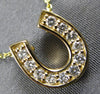 ESTATE .20CT DIAMOND 14KT TWO TONE GOLD 3D LUCKY HORSE SHOE FUN NECKLACE #26987