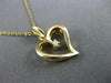 ESTATE .03CT DIAMOND 14KT YELLOW GOLD CLASSIC SOLITAIRE OPEN HEART PENDANT 21719