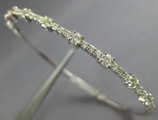 1.58CT DIAMOND 14KT WHITE GOLD CLASSIC SEMI ETERNITY CUFF TENNIS BANGLE BRACELET