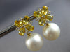 5.02CT DIAMOND & AAA YELLOW SAPPHIRE & SOUTH SEA PEARL 18K YELLOW GOLD EARRINGS