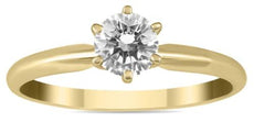 .50CT DIAMOND 14K YELLOW GOLD 3D CLASSIC ROUND 6 PRONG SOLITAIRE ENGAGEMENT RING