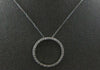 ESTATE .69CT DIAMOND 14KT WHITE GOLD 3D ROUND CIRCLE OF LIFE FLOATING PENDANT
