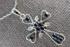 .30CT DIAMOND & AAA SAPPHIRE 14KT WHITE GOLD MULTI HEART FLAOTING PENDANT #27374