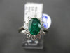ESTATE LARGE 2.14CT DIAMOND & AAA EMERALD PLATINUM 3D OVAL HALO ENGAGEMENT RING