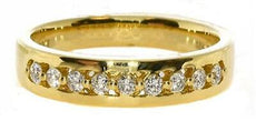 .21CT DIAMOND 18KT YELLOW GOLD 3D SHARED PRONG 9 STONE WEDDING ANNIVERSARY RING