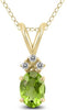 1.31CT DIAMOND & AAA PERIDOT 14KT YELLOW GOLD OVAL & ROUND FLOATING PENDANT
