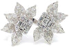 ESTATE EXTRA LARGE 3.23CT DIAMOND 18KT WHITE GOLD MULTI SHAPE DOUBLE FLOWER RING