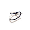 .72CT DIAMOND & AAA SAPPHIRE 18KT WHITE GOLD 3D CRISS CROSS LOVE KNOT FUN RING