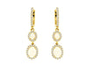 1.10CT DIAMOND & AAA OPAL 14KT YELLOW GOLD 3D OVAL HALO HUGGIE HANGING EARRINGS
