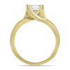 ESTATE 1.0CT DIAMOND 14K YELLOW GOLD ROUND SOLITAIRE CRISS CROSS ENGAGEMENT RING