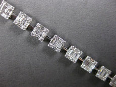 3.90CT DIAMOND 18KT WHITE GOLD 3D ROUND & BAGUETTE MULTI SQUARE TENNIS BRACELET