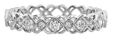 .24CT DIAMOND 18KT WHITE GOLD ROUND FLOWER SQUARE GEOMETRICAL ANNIVERSARY RING