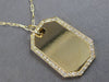 .69CT DIAMOND 14KT YELLOW GOLD 3D CLASSIC OCTAGON DOG TAG FUN FLOATING PENDANT