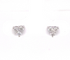 ESTATE .39CT DIAMOND 18KT WHITE GOLD 3D THREE STONE TRIANGULAR FUN STUD EARRINGS
